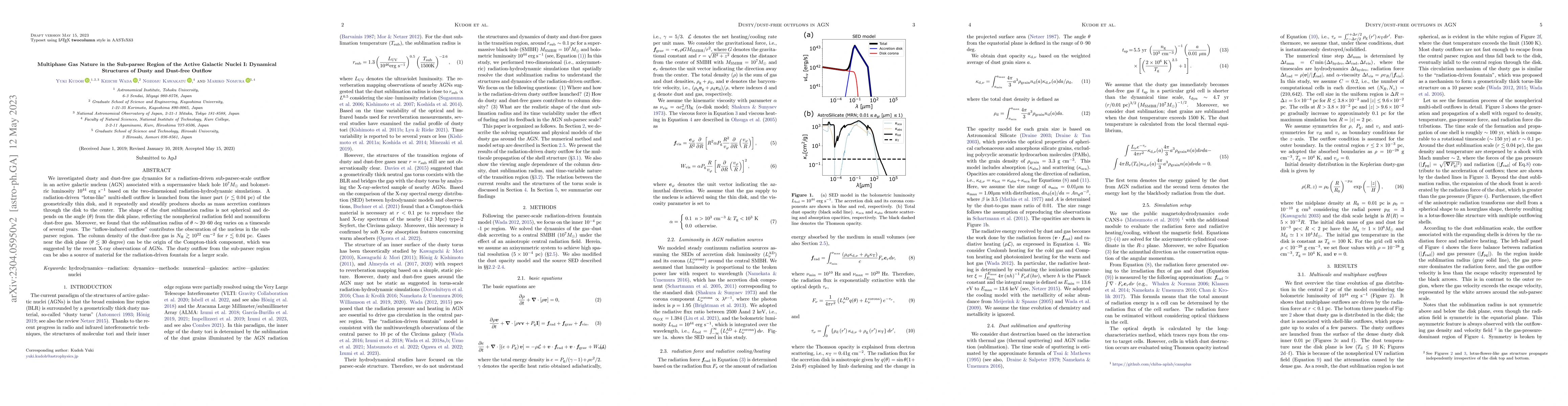 Thumbnail for Multiphase Gas Nature in the Sub-parsec Region of the Active Galactic
  Nuclei I: Dynamical Structures of Dusty and Dust-free Outflow