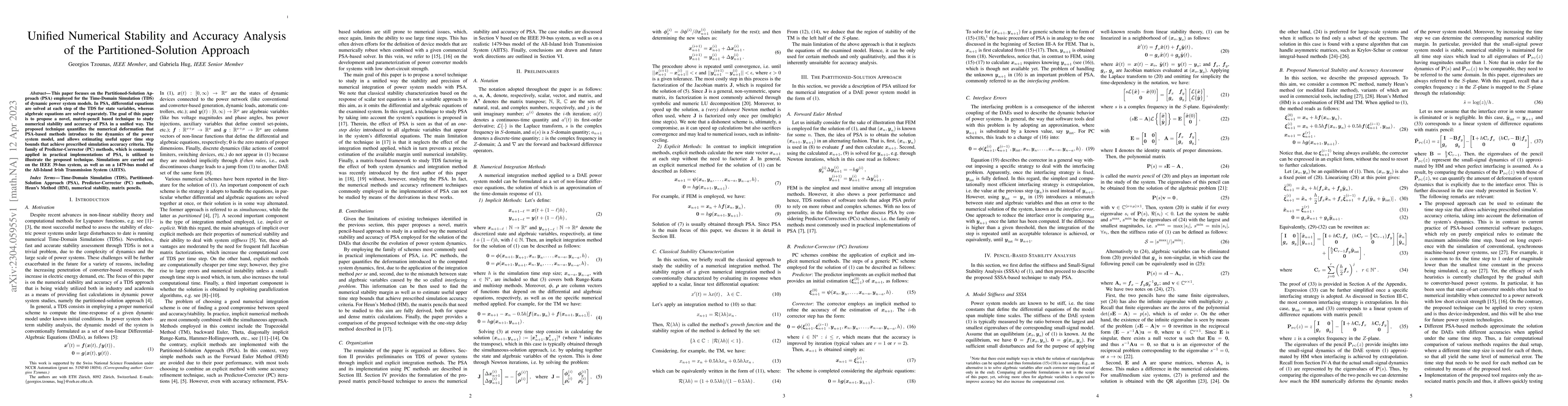Thumbnail for Unified Numerical Stability and Accuracy Analysis of the
  Partitioned-Solution Approach
