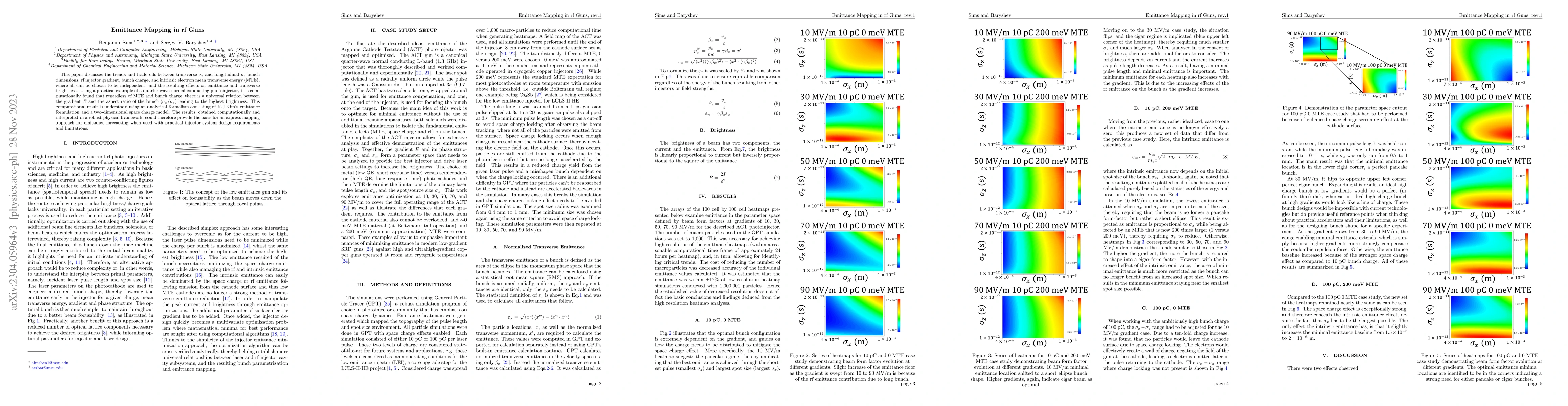 Thumbnail for Emittance Mapping in rf Guns