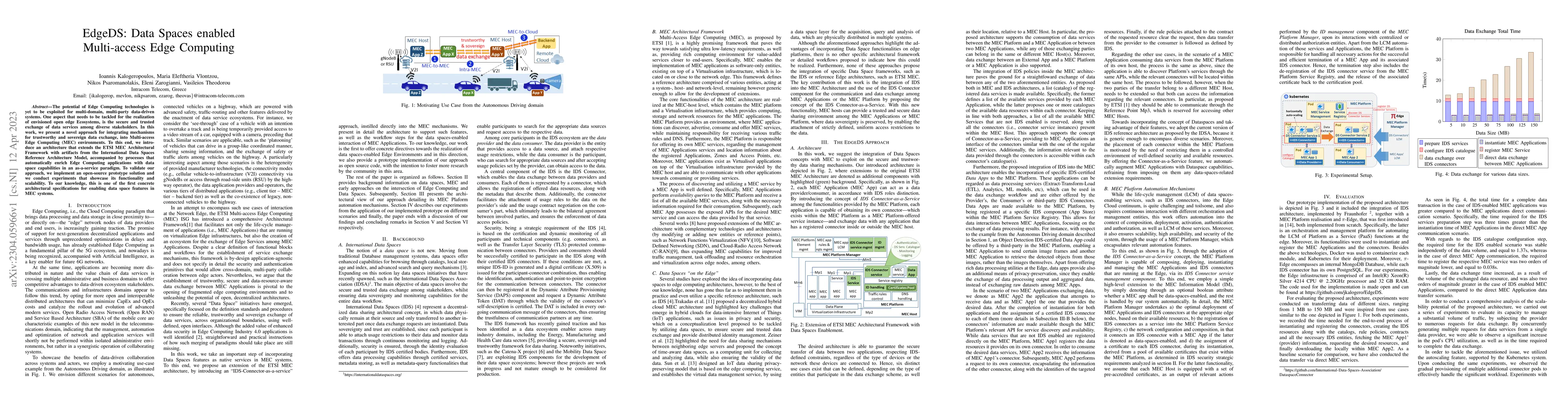 Thumbnail for EdgeDS: Data Spaces enabled Multi-access Edge Computing