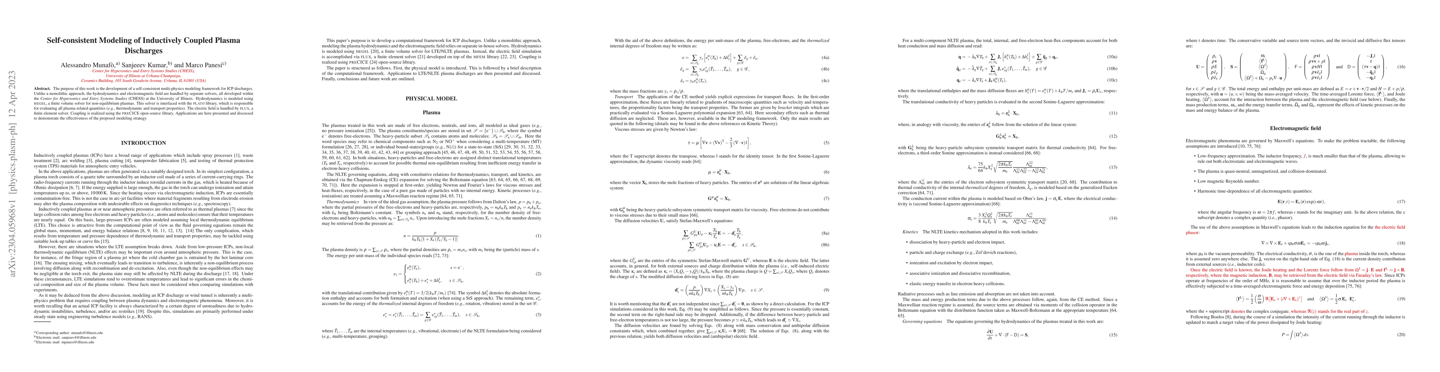 Thumbnail for Self-consistent Modeling of Inductively Coupled Plasma Discharges