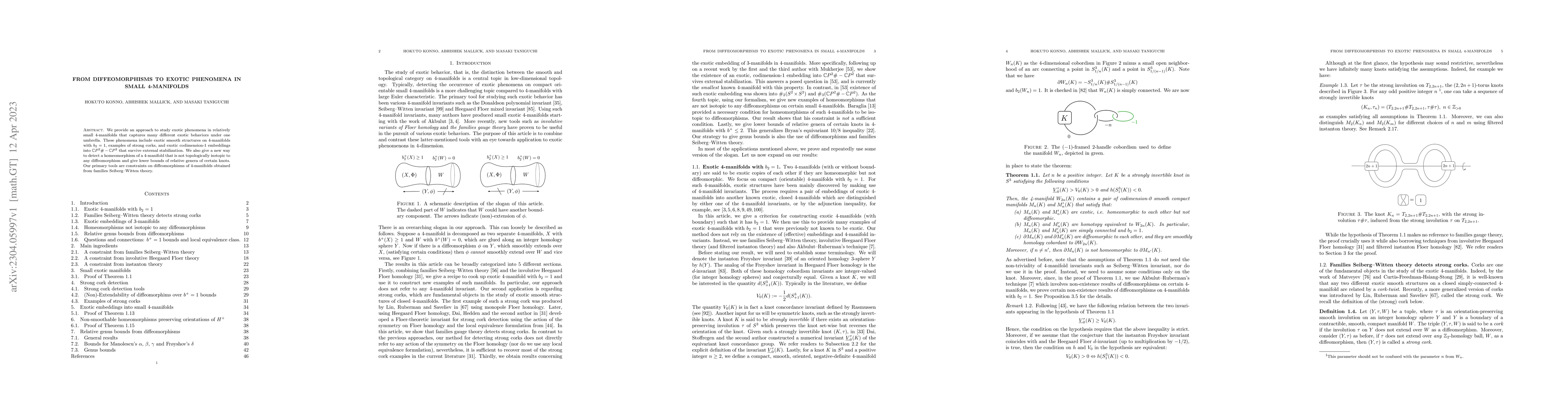 Thumbnail for From diffeomorphisms to exotic phenomena in small 4-manifolds