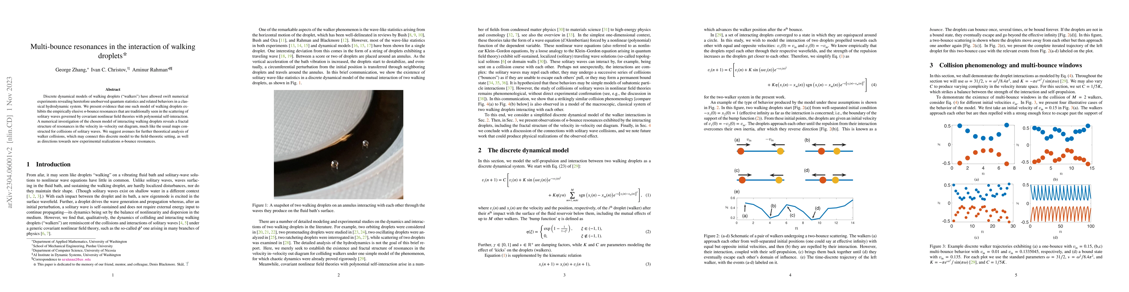 Thumbnail for Multi-bounce resonances in the interaction of walking droplets