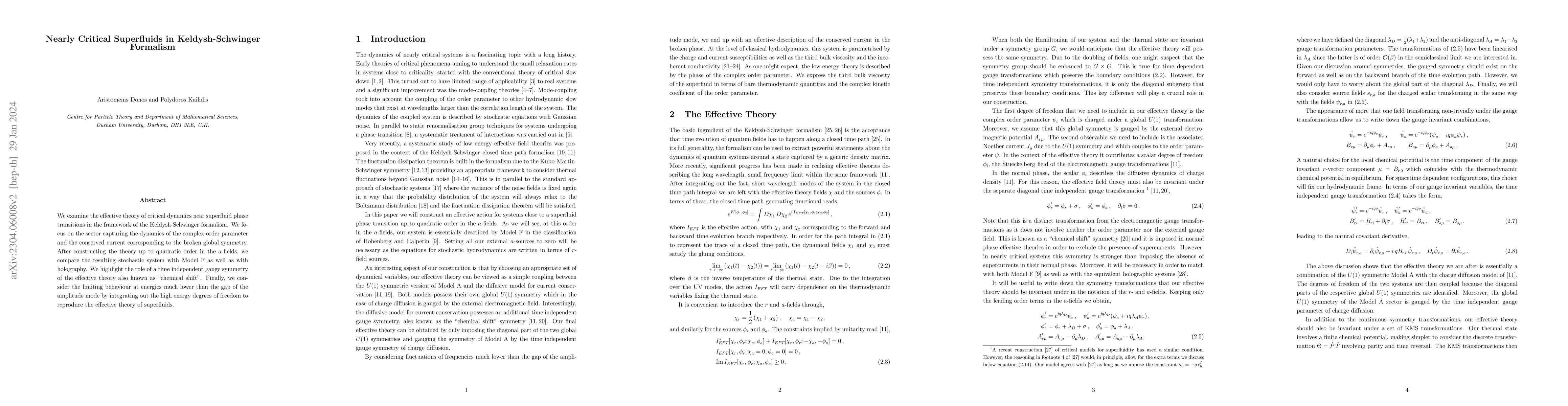 Thumbnail for Nearly Critical Superfluids in Keldysh-Schwinger Formalism