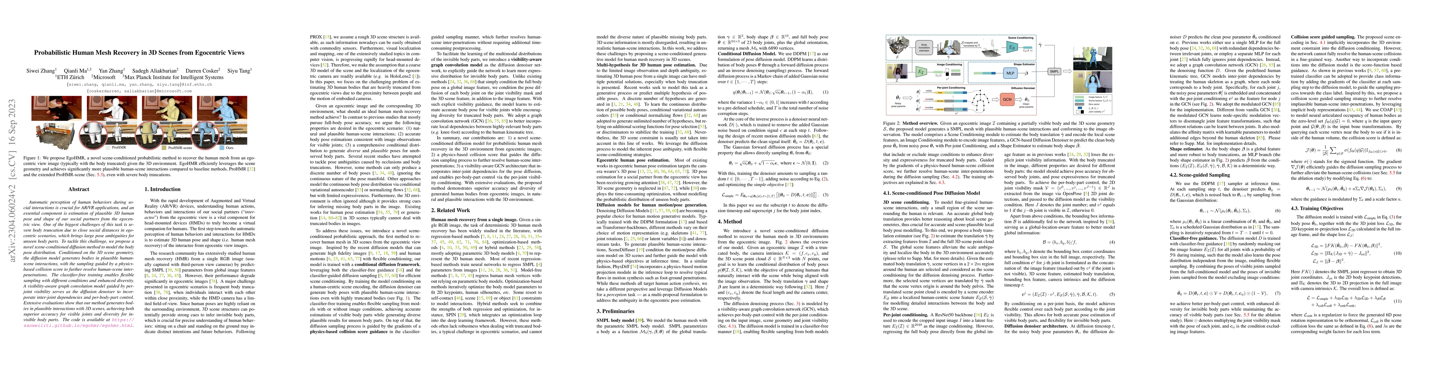 Thumbnail for Probabilistic Human Mesh Recovery in 3D Scenes from Egocentric Views