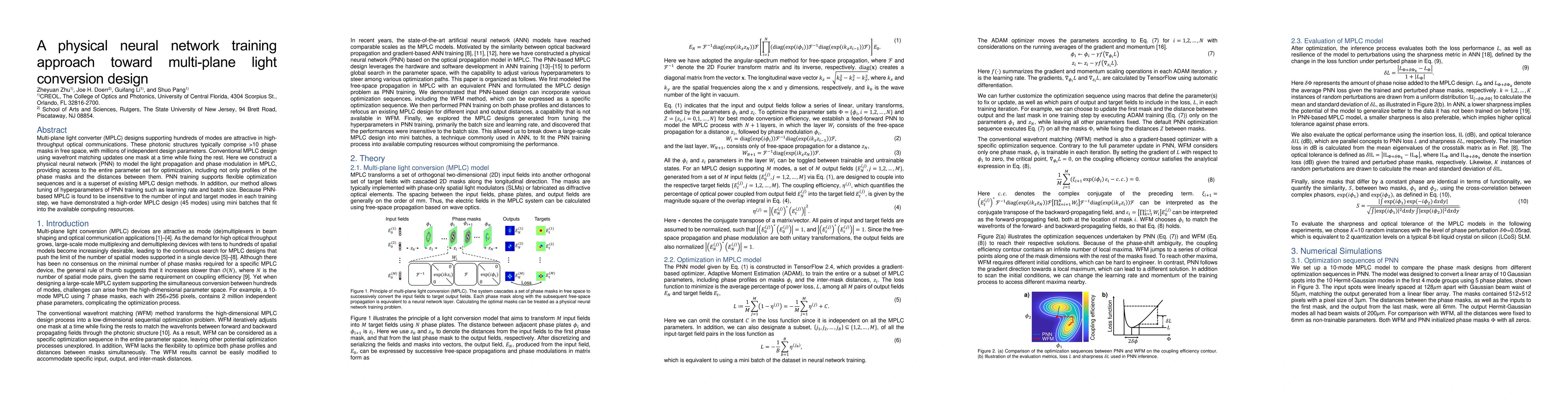 Thumbnail for A physical neural network training approach toward multi-plane light
  conversion design