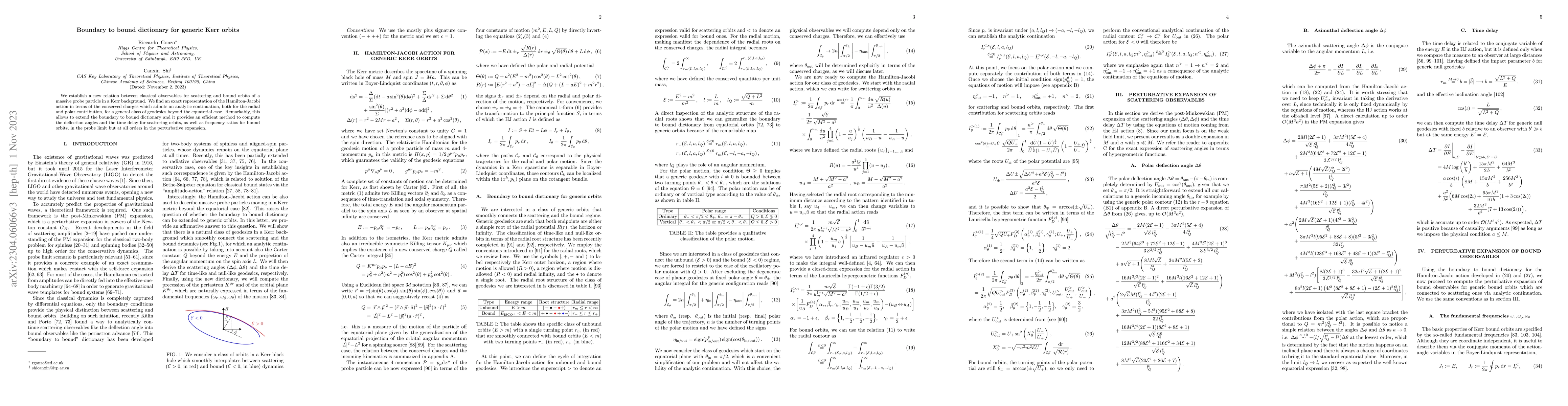 Thumbnail for Boundary to bound dictionary for generic Kerr orbits