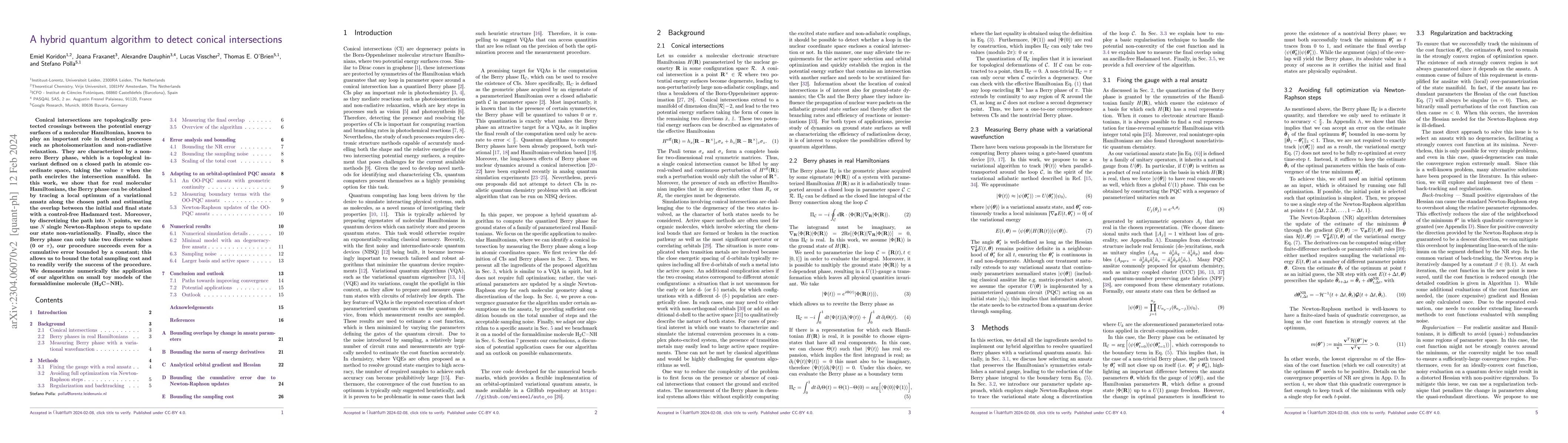 Thumbnail for A hybrid quantum algorithm to detect conical intersections