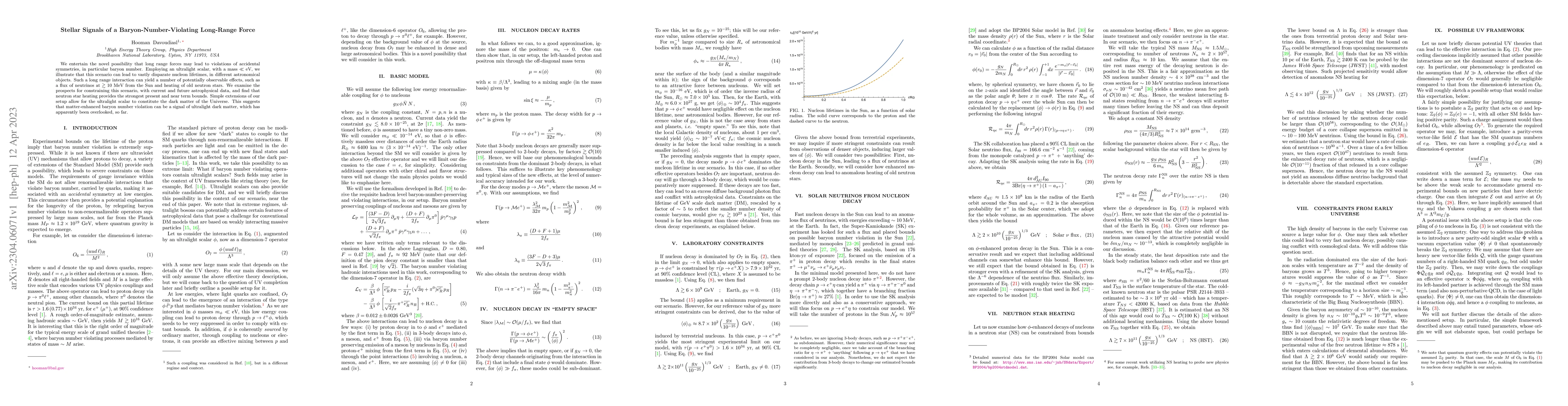 Thumbnail for Stellar Signals of a Baryon-Number-Violating Long-Range Force
