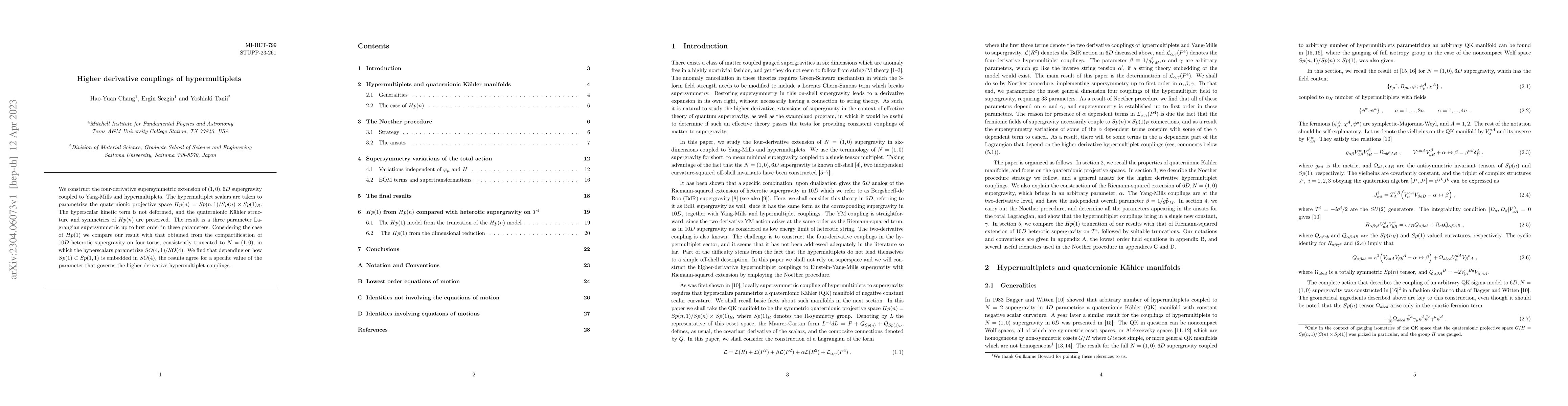 Thumbnail for Higher derivative couplings of hypermultiplets