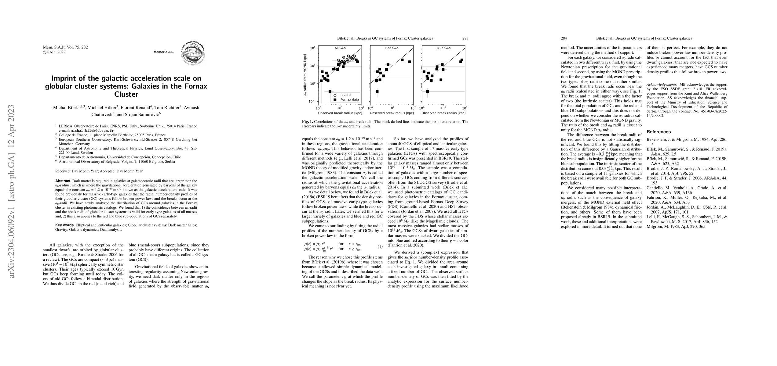 Thumbnail for Imprint of the galactic acceleration scale on globular cluster systems:
  Galaxies in the Fornax Cluster