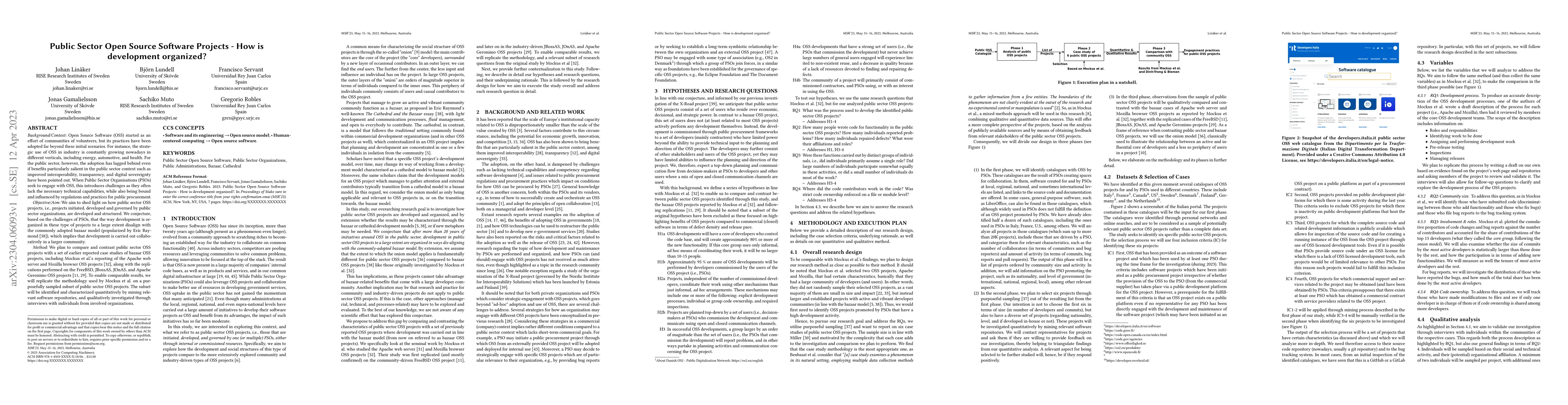 Thumbnail for Public Sector Open Source Software Projects -- How is development
  organized?