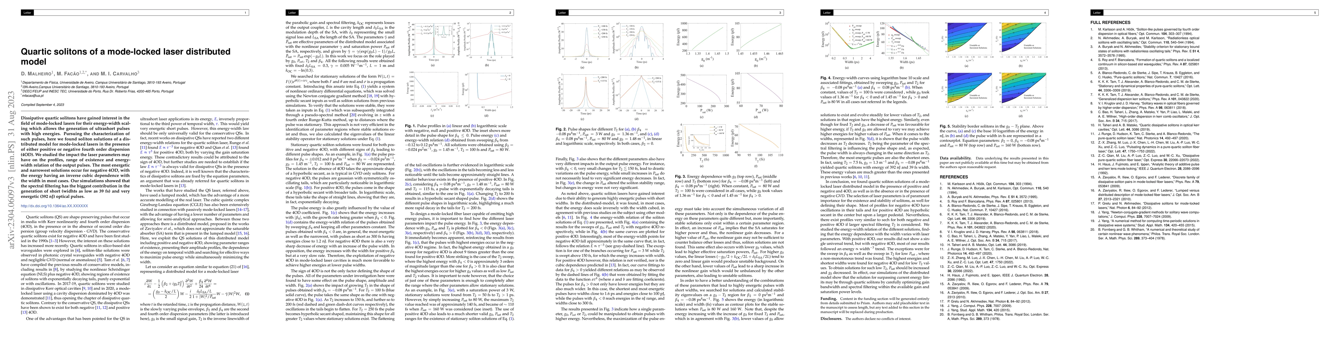 Thumbnail for Quartic solitons of a mode-locked laser distributed model