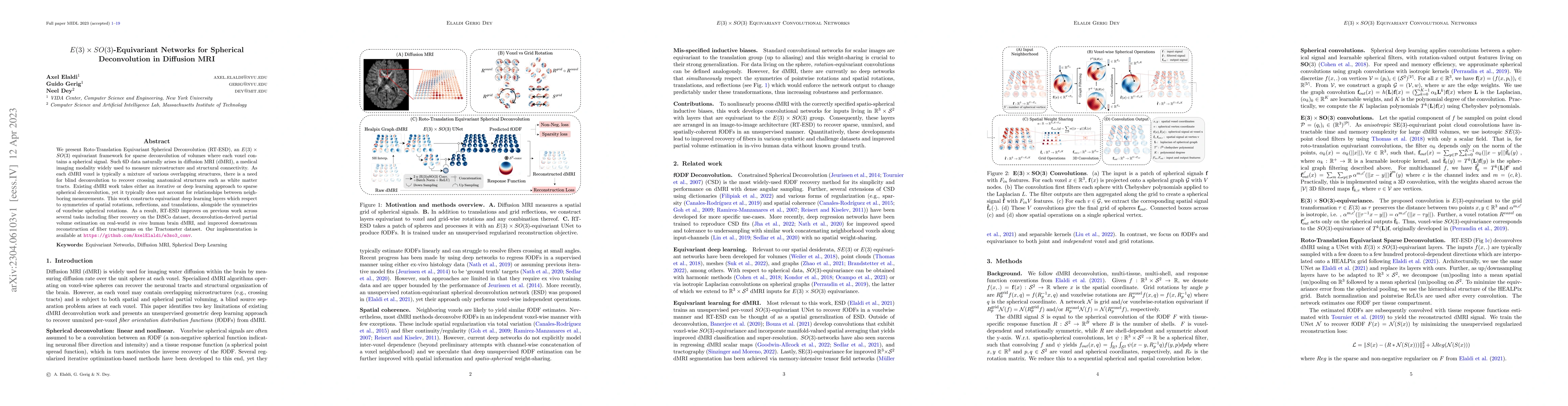 Thumbnail for $E(3) \times SO(3)$-Equivariant Networks for Spherical Deconvolution in
  Diffusion MRI