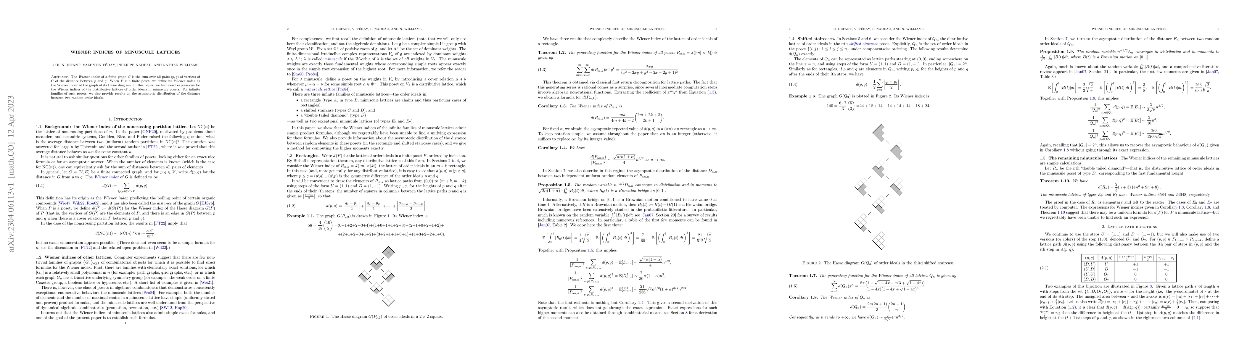 Thumbnail for Wiener Indices of Minuscule Lattices