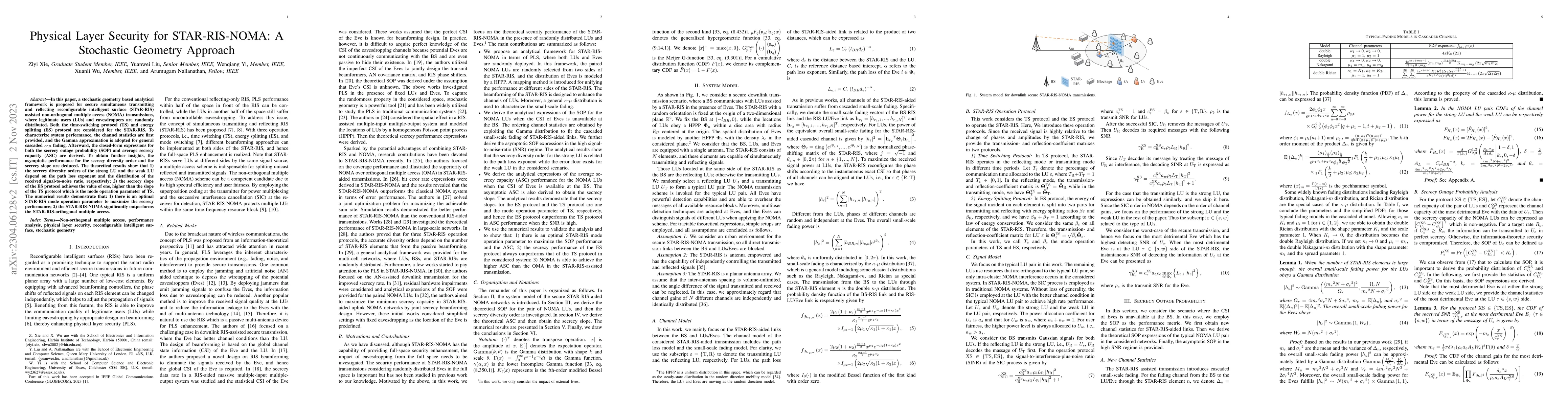 Thumbnail for Physical Layer Security for STAR-RIS-NOMA: A Stochastic Geometry
  Approach