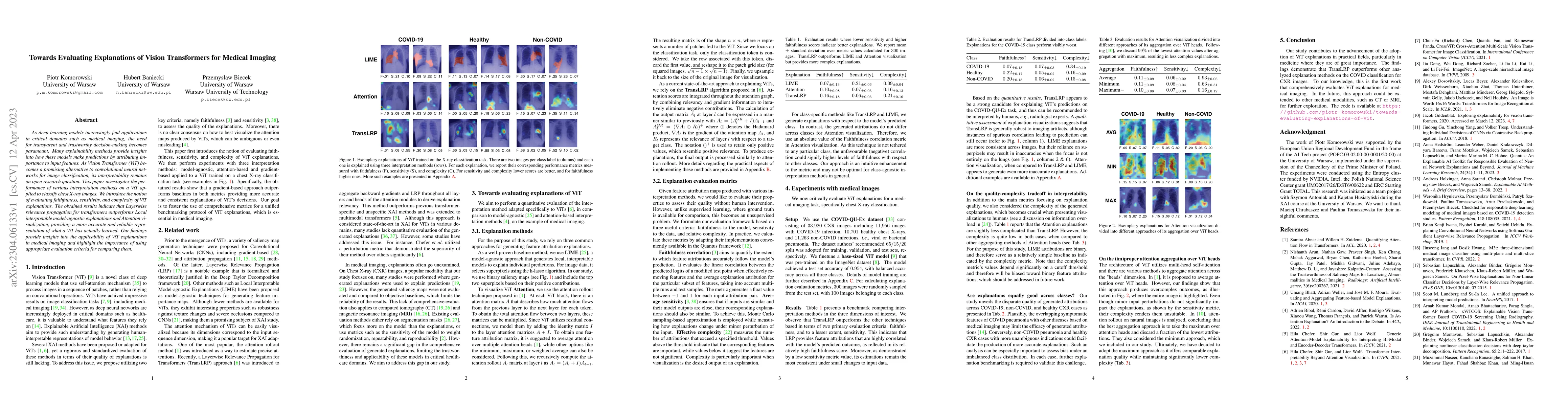 Thumbnail for Towards Evaluating Explanations of Vision Transformers for Medical
  Imaging