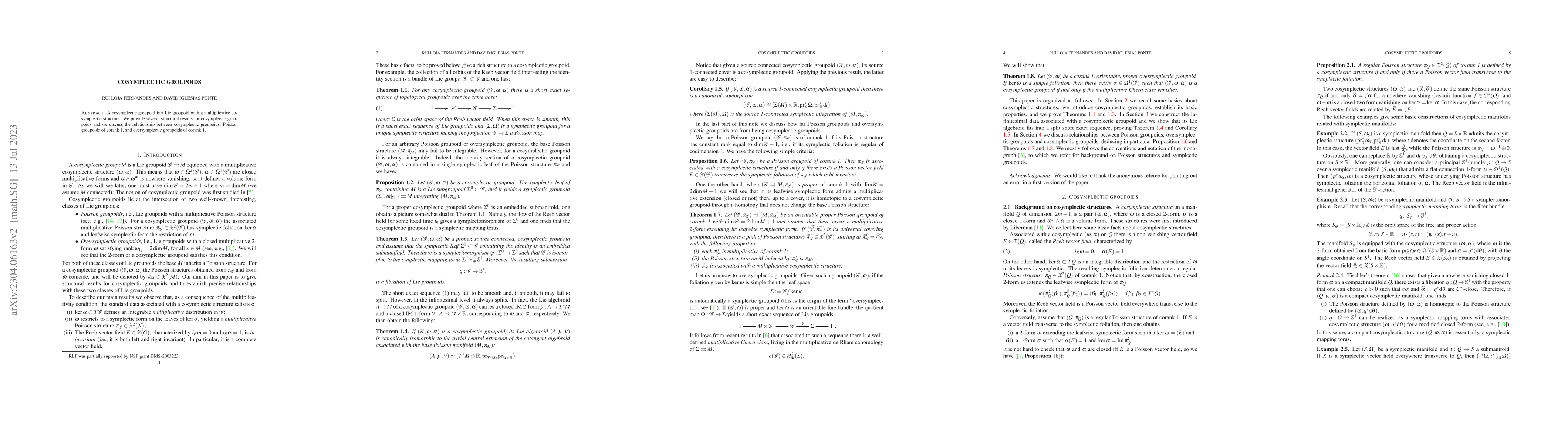 Thumbnail for Cosymplectic groupoids