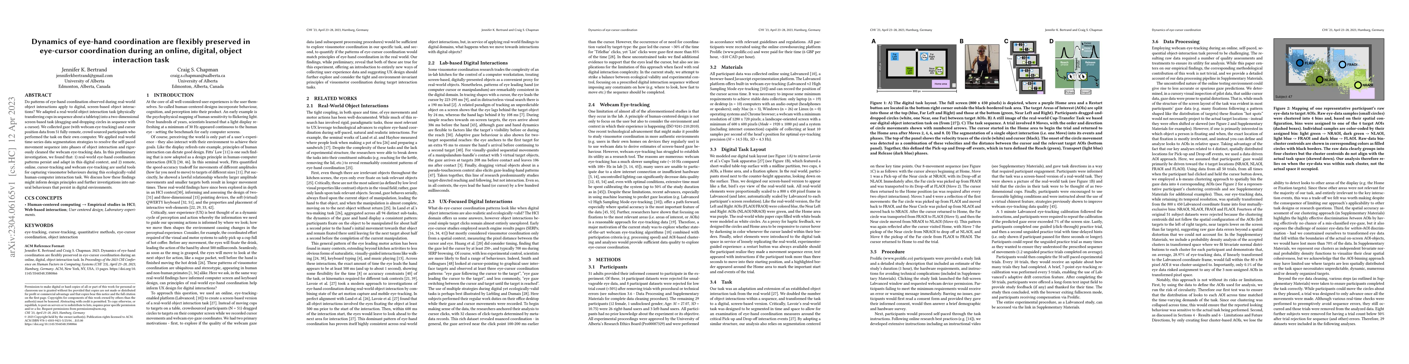Thumbnail for Dynamics of eye-hand coordination are flexibly preserved in eye-cursor
  coordination during an online, digital, object interaction task