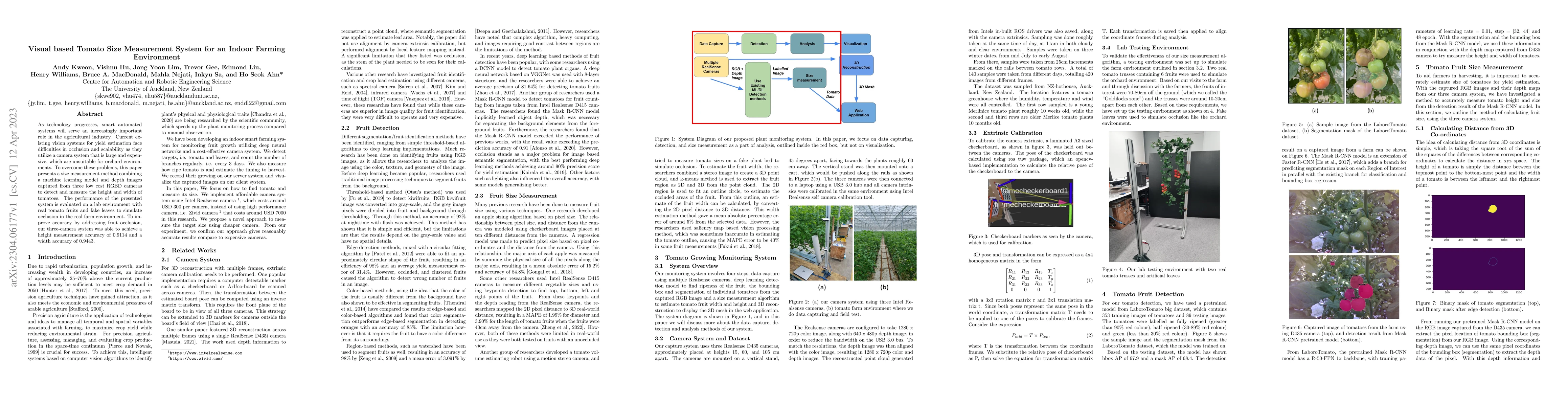 Thumbnail for Visual based Tomato Size Measurement System for an Indoor Farming
  Environment