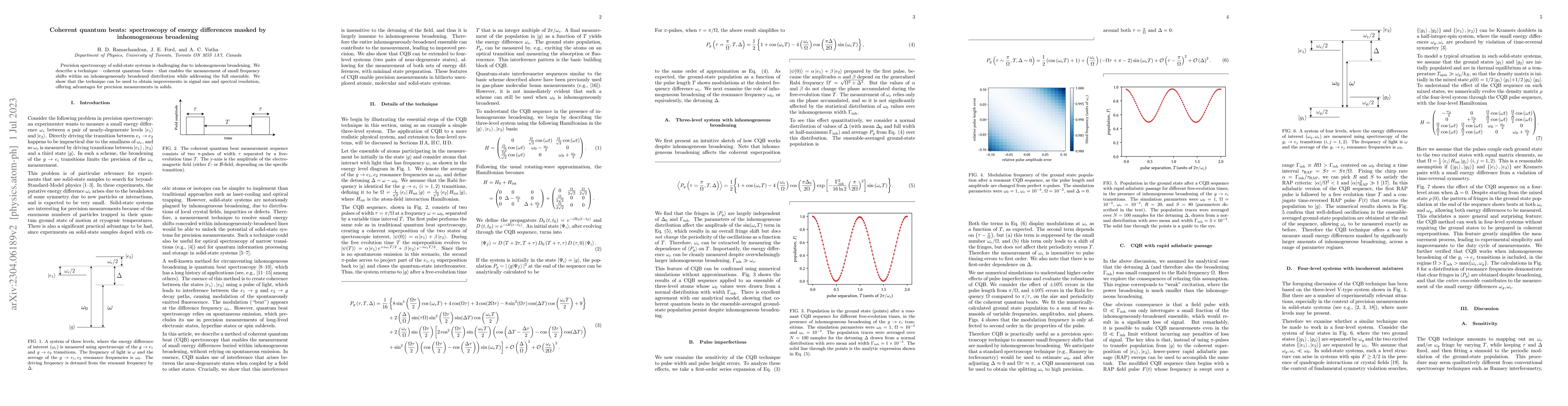Thumbnail for Coherent quantum beats: spectroscopy of energy differences masked by
  inhomogeneous broadening