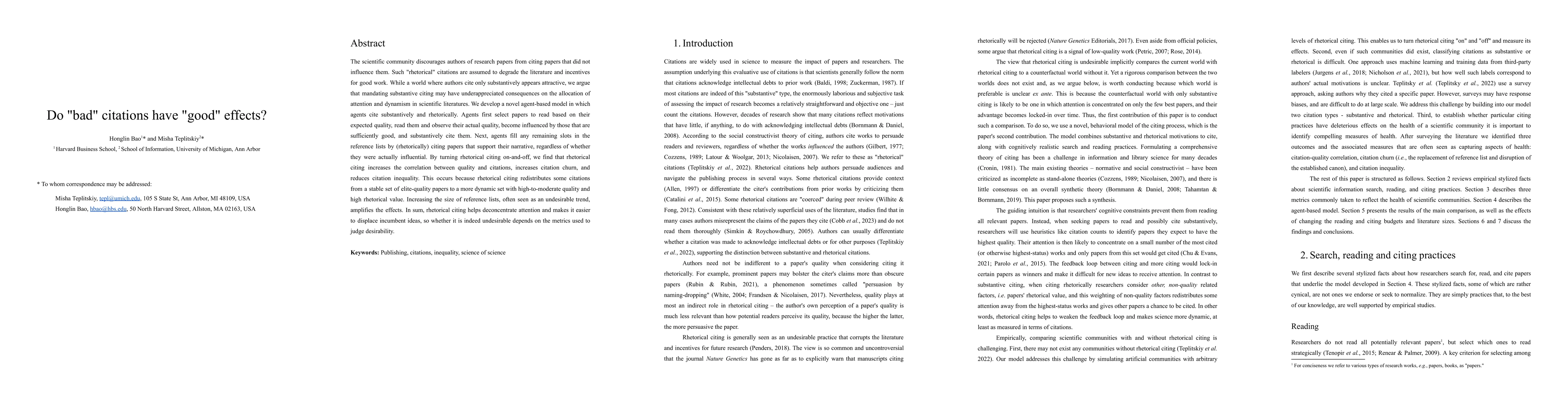 Thumbnail for Do "bad" citations have "good" effects?