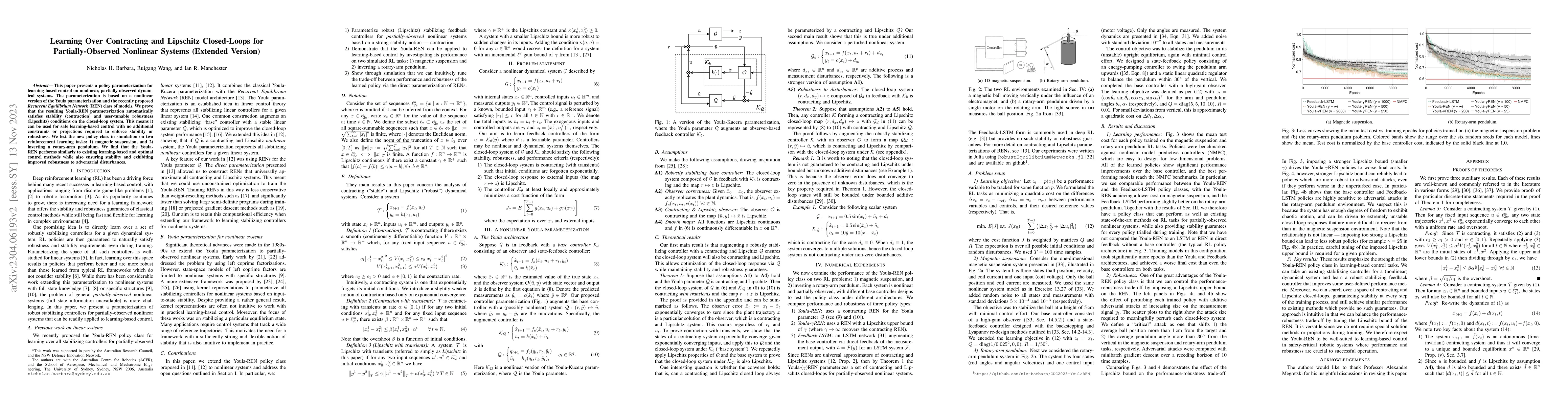 Thumbnail for Learning Over Contracting and Lipschitz Closed-Loops for
  Partially-Observed Nonlinear Systems (Extended Version)