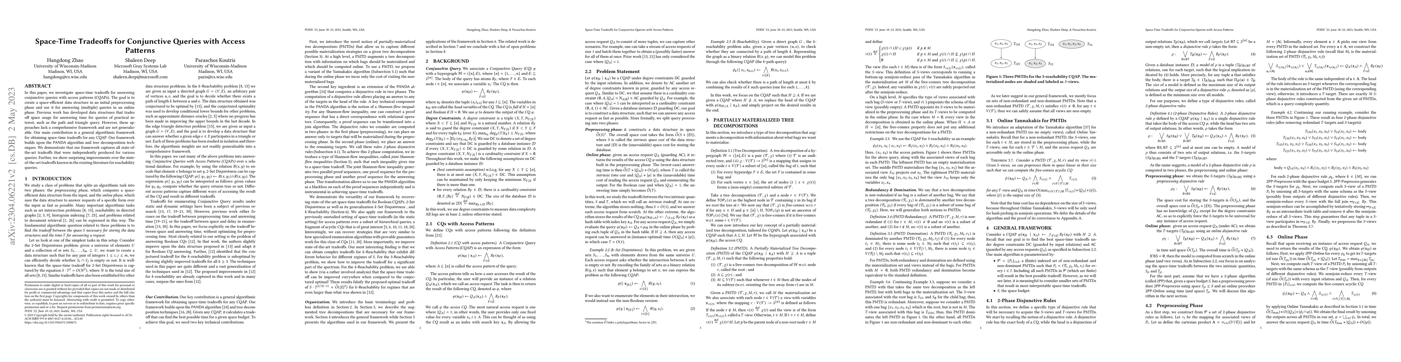 Thumbnail for Space-Time Tradeoffs for Conjunctive Queries with Access Patterns