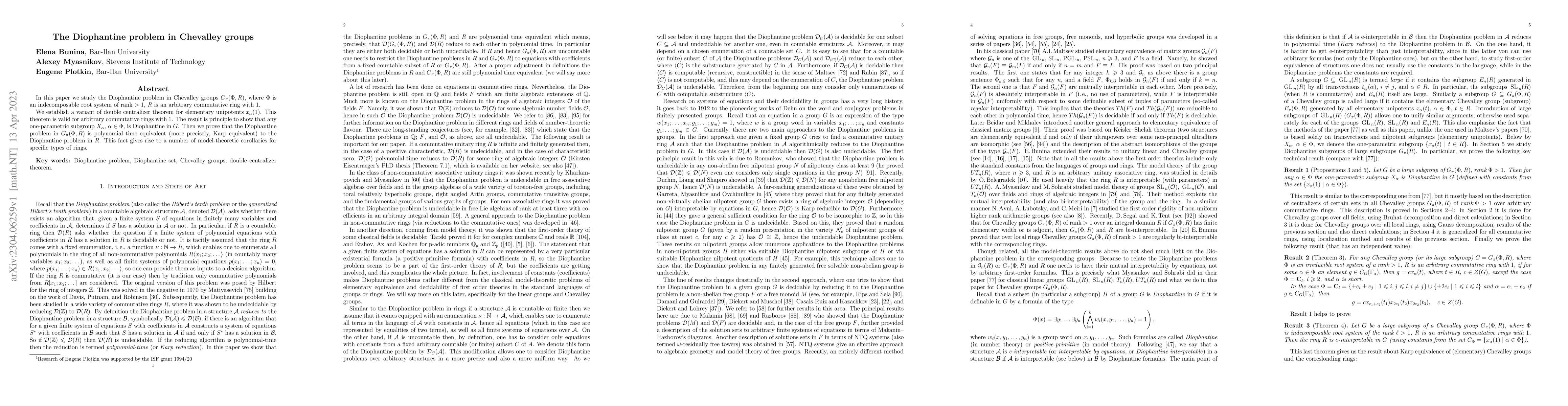 Thumbnail for The Diophantine problem in Chevalley groups