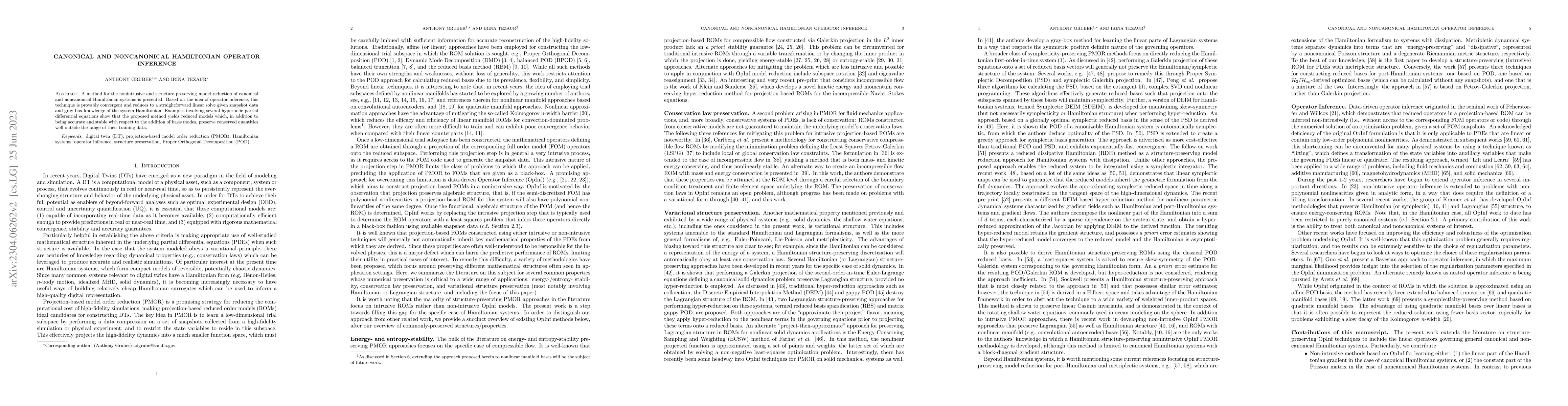 Thumbnail for Canonical and Noncanonical Hamiltonian Operator Inference