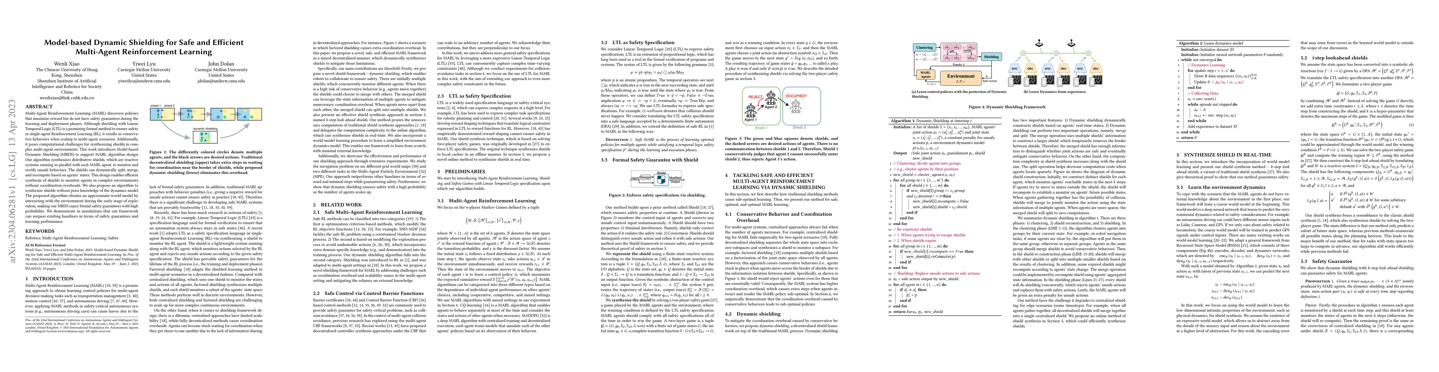 Thumbnail for Model-based Dynamic Shielding for Safe and Efficient Multi-Agent
  Reinforcement Learning