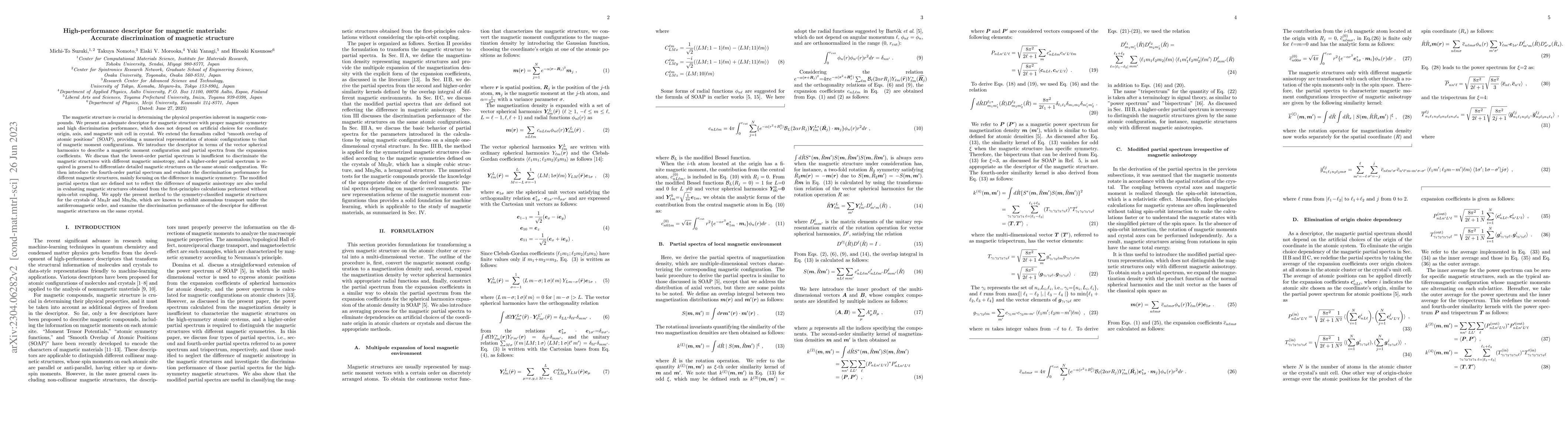 Thumbnail for High-performance descriptor for magnetic materials: Accurate
  discrimination of magnetic structure