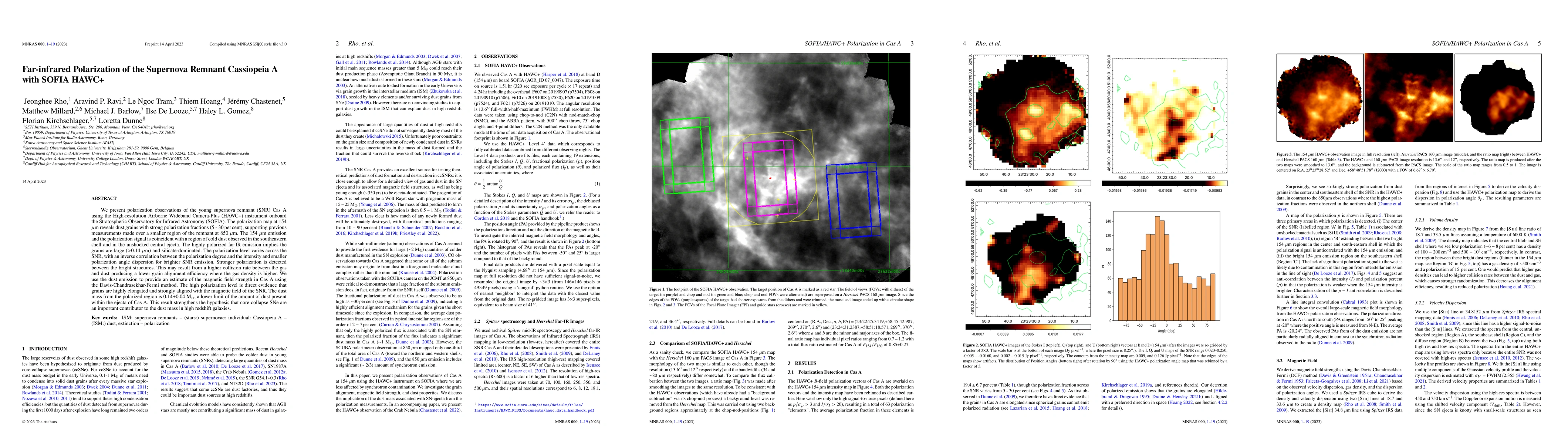 Thumbnail for Far-infrared Polarization of the Supernova Remnant Cassiopeia A with
  SOFIA HAWC+