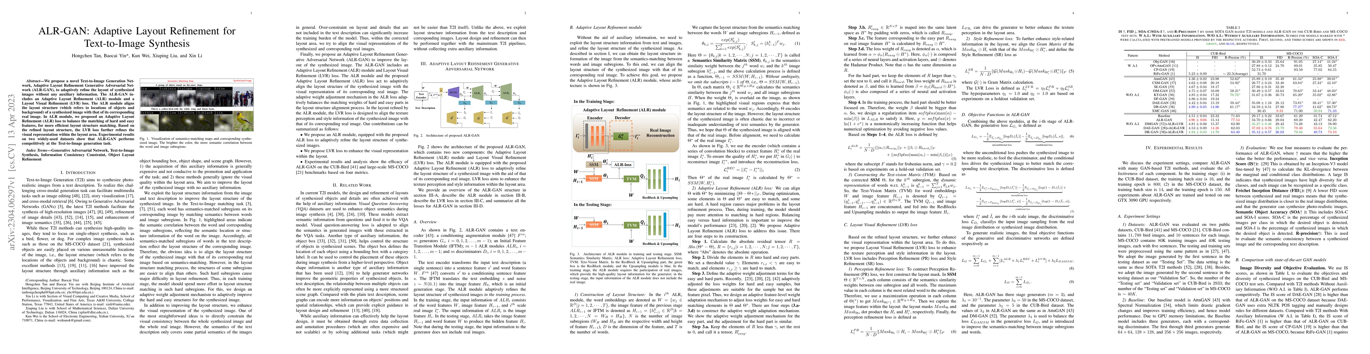 Thumbnail for ALR-GAN: Adaptive Layout Refinement for Text-to-Image Synthesis