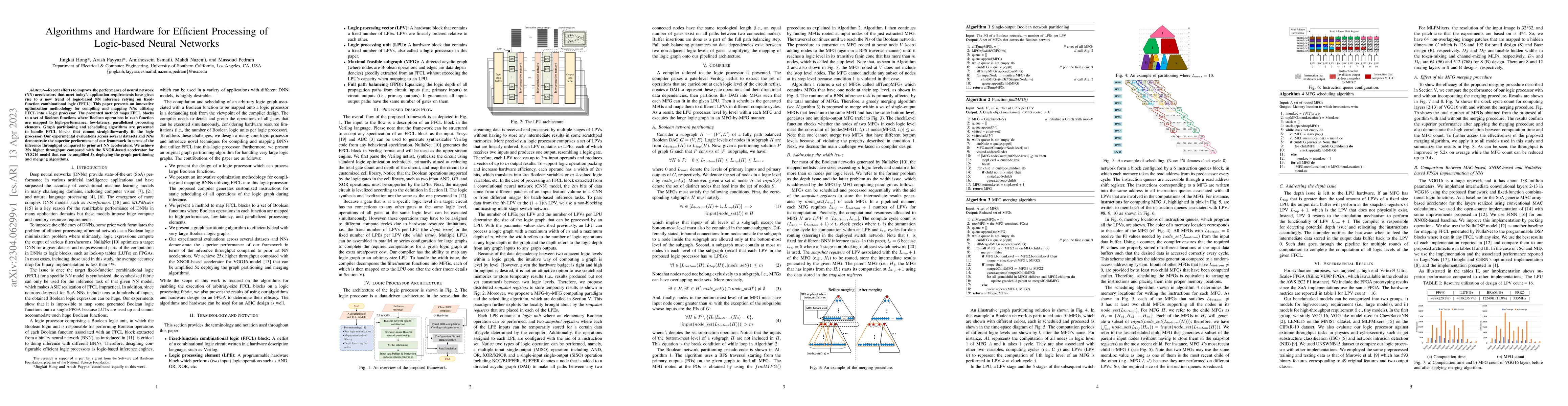 Thumbnail for Algorithms and Hardware for Efficient Processing of Logic-based Neural
  Networks