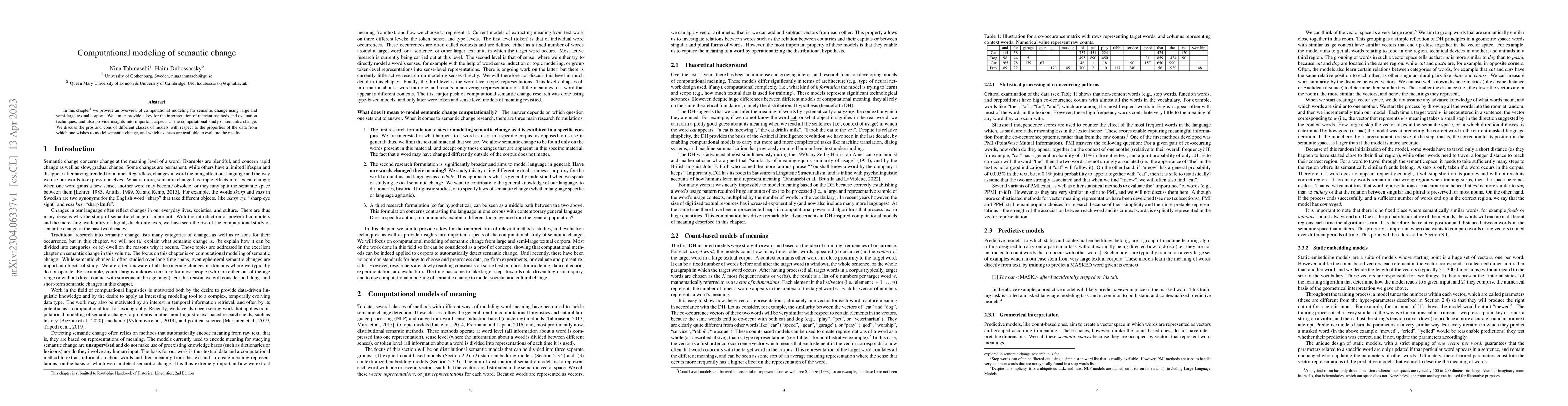 Thumbnail for Computational modeling of semantic change