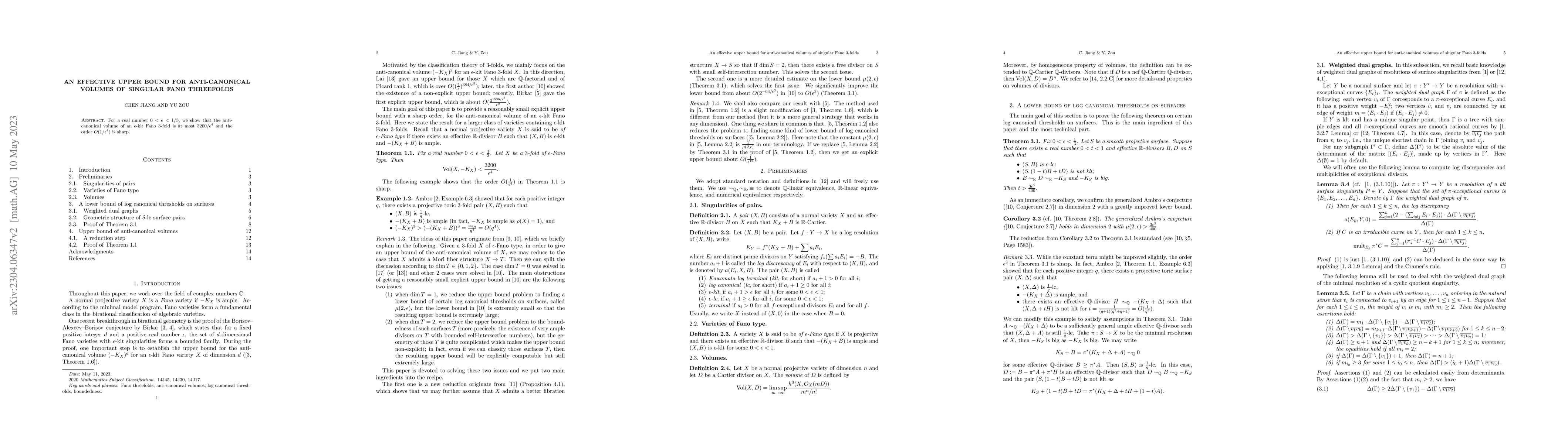 Thumbnail for An effective upper bound for anti-canonical volumes of singular Fano
  threefolds