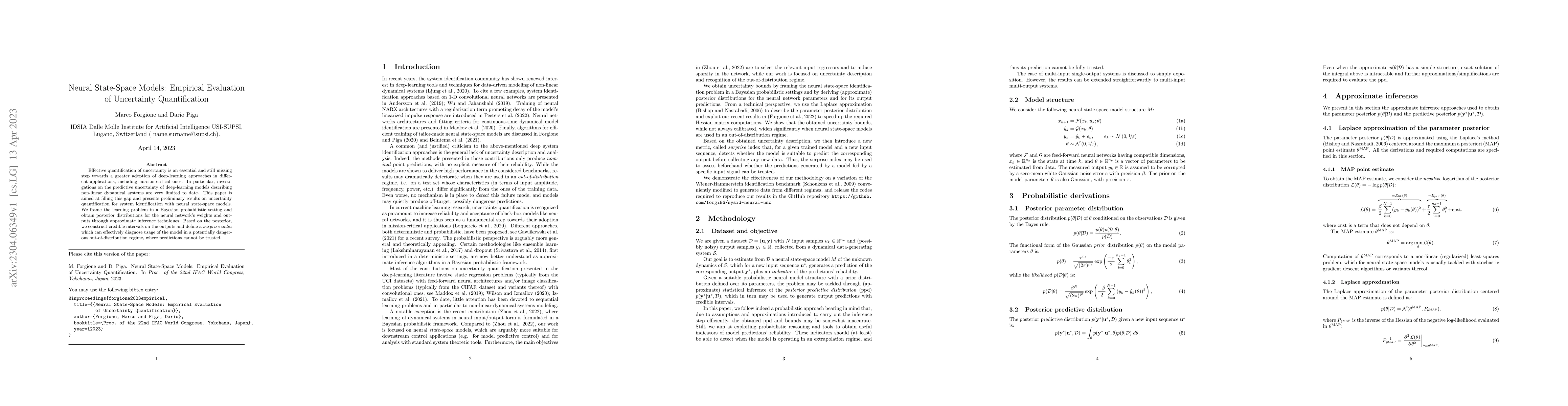 Thumbnail for Neural State-Space Models: Empirical Evaluation of Uncertainty
  Quantification
