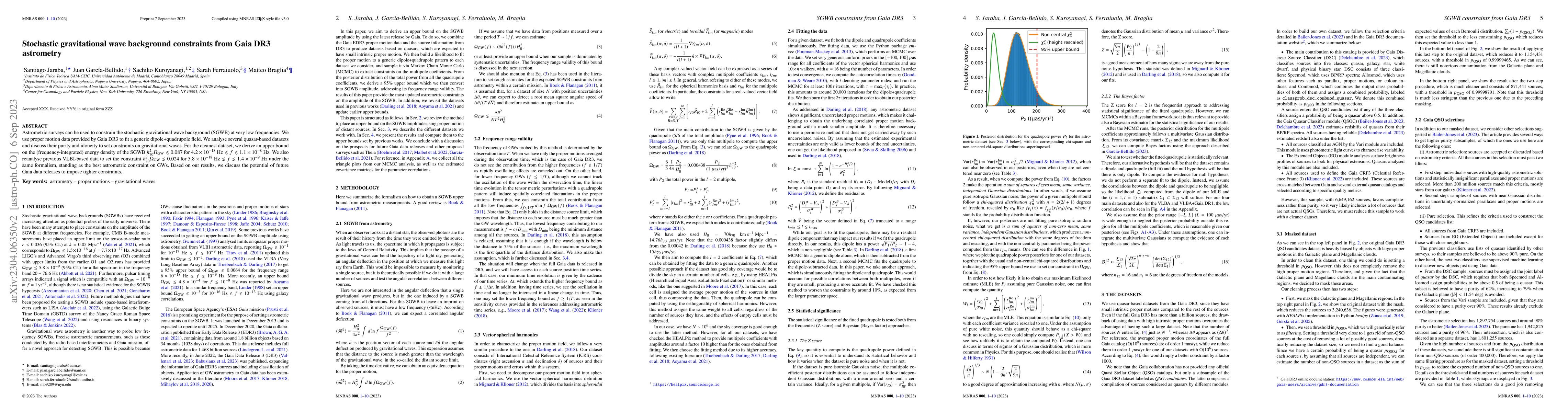 Thumbnail for Stochastic gravitational wave background constraints from Gaia DR3
  astrometry