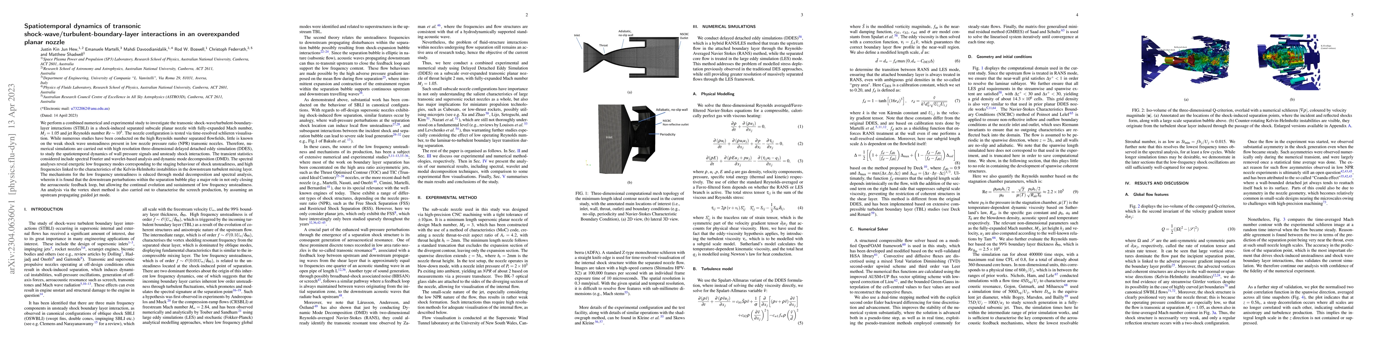 Thumbnail for Spatiotemporal dynamics of transonic shock-wave/turbulent-boundary-layer
  interactions in an overexpanded planar nozzle
