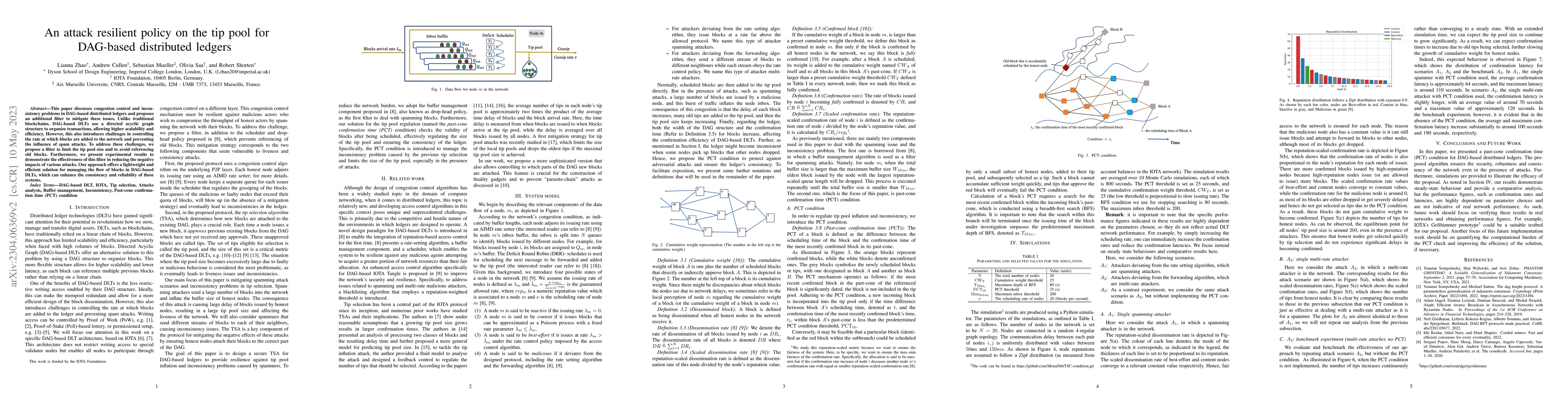 Thumbnail for An attack resilient policy on the tip pool for DAG-based distributed
  ledgers