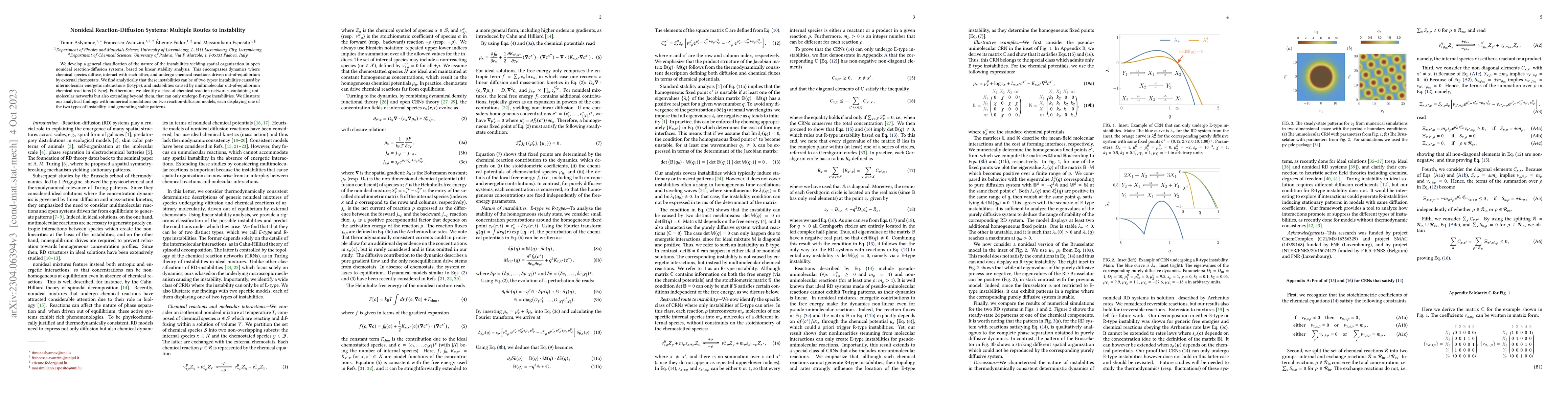 Thumbnail for Nonideal Reaction-Diffusion Systems: Multiple Routes to Instability