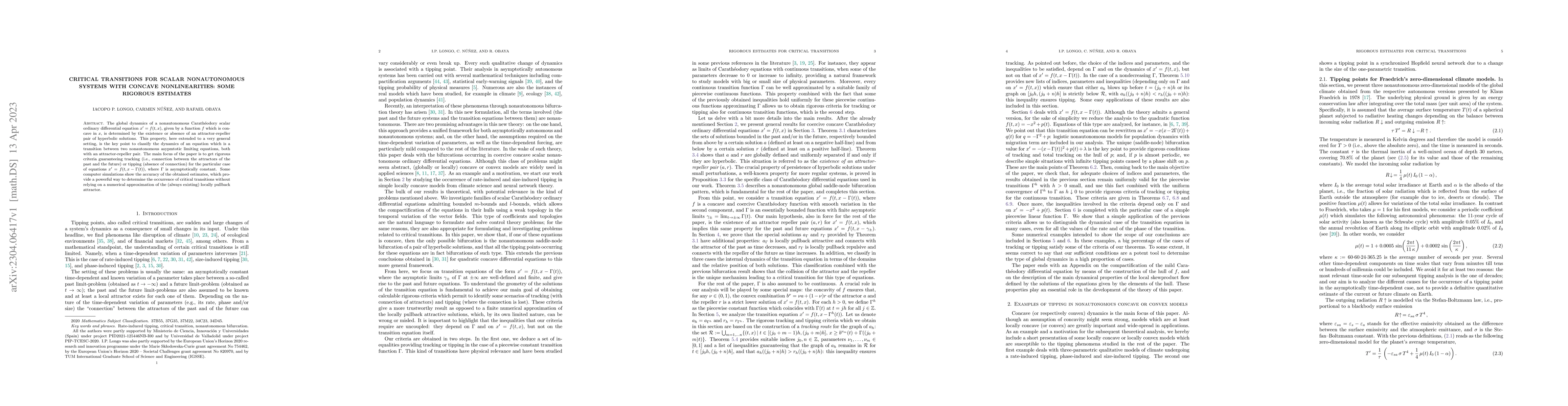 Thumbnail for Critical transitions for scalar nonautonomous systems with concave
  nonlinearities: some rigorous estimates