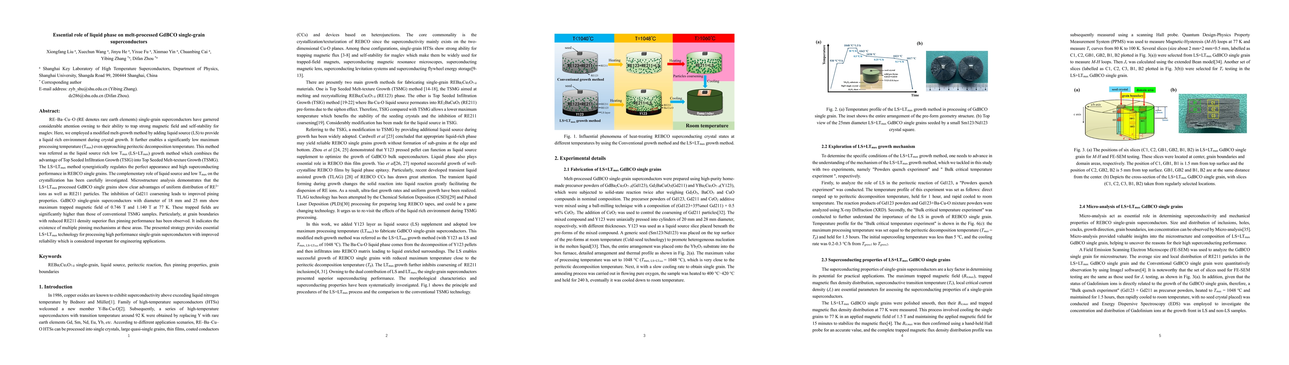 Thumbnail for Essential role of liquid phase on melt-processed GdBCO single-grain
  superconductors