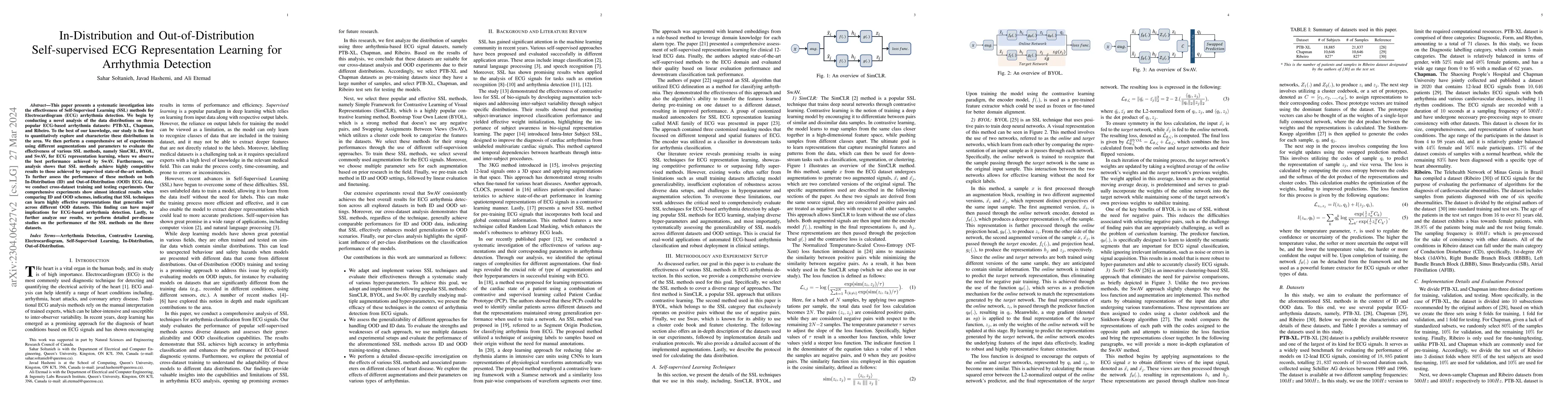 Thumbnail for In-Distribution and Out-of-Distribution Self-supervised ECG
  Representation Learning for Arrhythmia Detection