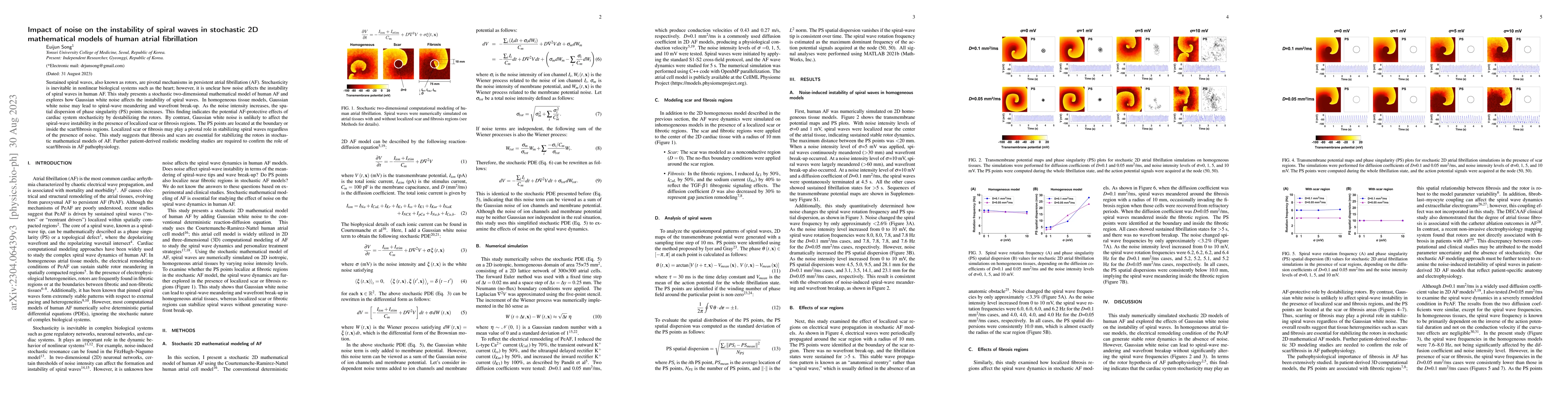 Thumbnail for Impact of noise on the instability of spiral waves in stochastic 2D
  mathematical models of human atrial fibrillation