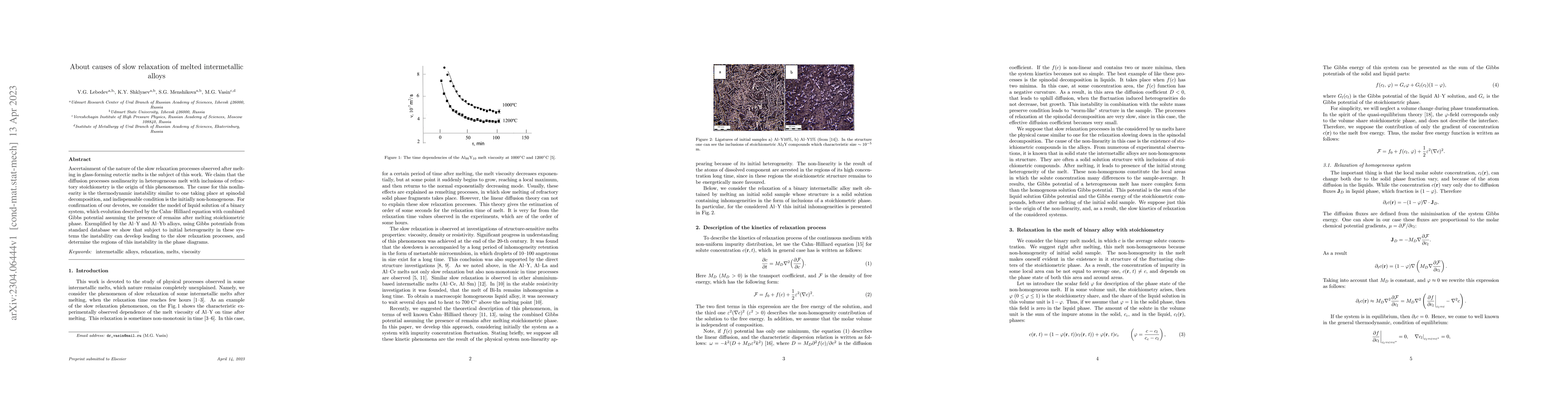 Thumbnail for About causes of slow relaxation of melted intermetallic alloys