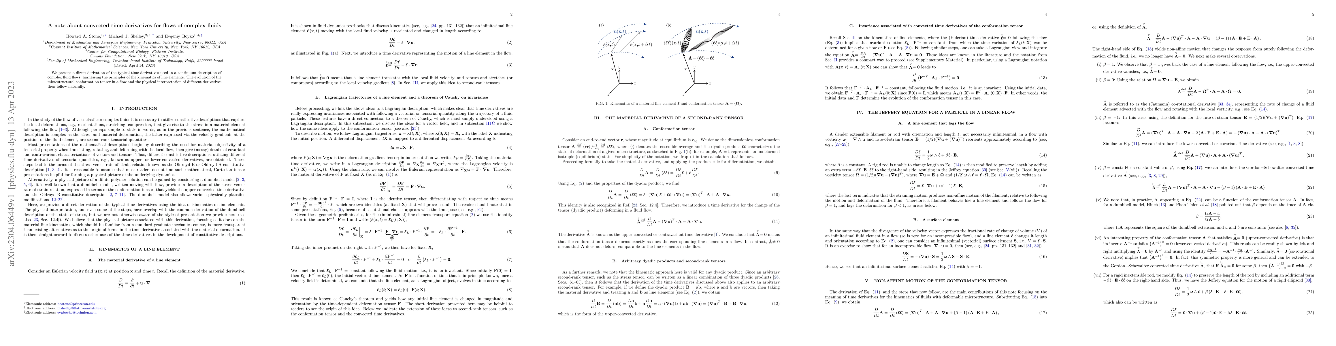 Thumbnail for A note about convected time derivatives for flows of complex fluids