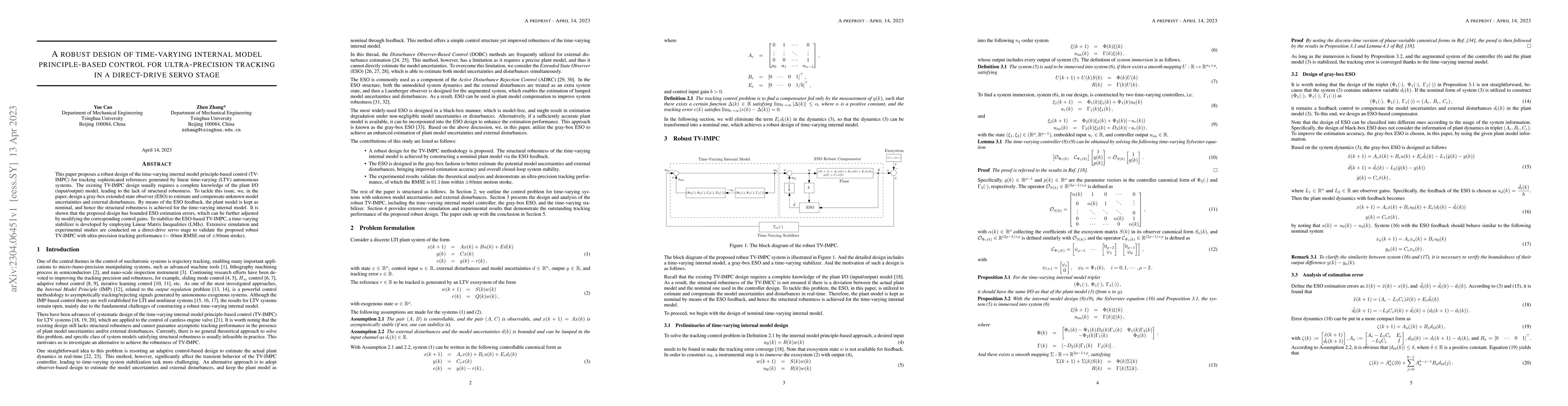 Thumbnail for A robust design of time-varying internal model principle-based control
  for ultra-precision tracking in a direct-drive servo stage