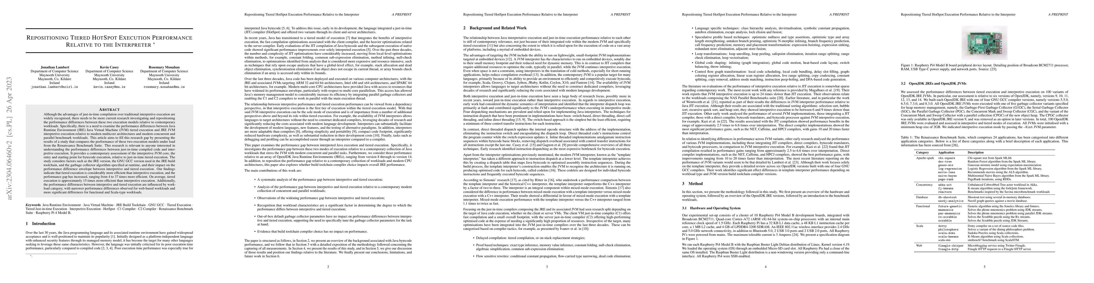 Thumbnail for Repositioning Tiered HotSpot Execution Performance Relative to the
  Interpreter